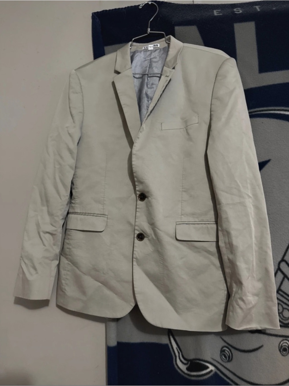 Express Men's Khaki Two-Button Sport Coat